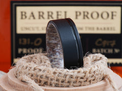 The Shotgun | Sandblasted Tungsten Ring with Deer Antler Inner Sleeve