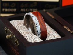The Zebra | Titanium Ring with Ironwood and Deer Antler