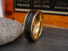 The Anubis | Gold and Black Titanium Ring