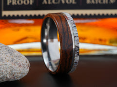The Bocote | Titanium Ring with Bocote Wood and Deer Antler