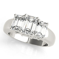 Engagement Rings 3 Stone Emerald - TN81981