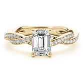 Emerald Cut Ring With Braided Shank - TN85001