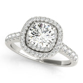 Double Halo Cushion Engagement Ring - TN85150