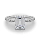 Hidden Halo Emerald Cut Center Single Row - TN85294