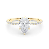 Hidden Halo Pear Center Single Row - TN85296