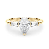 3 Stone Ring Pear Center Taper Baguette Sides - TN85337