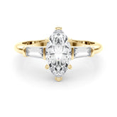3 Stone Ring Marquise Center Taper Bagutte Sides - TN85339