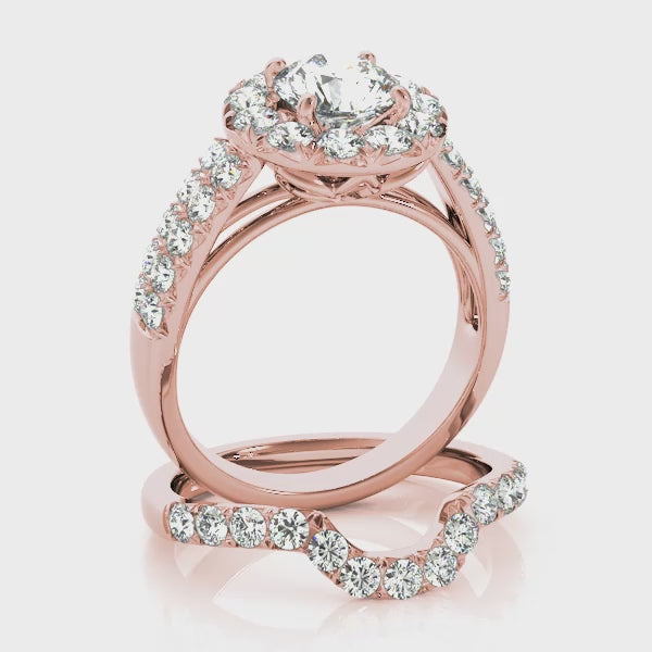 Engagement Rings Halo Round - TN50847-E