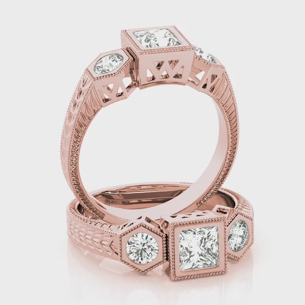 Engagement Rings 3 Stone Princess - TN82922