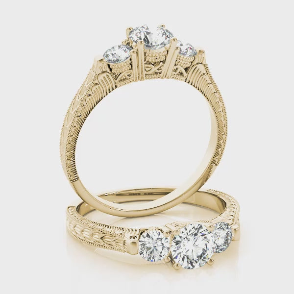 Engagement Rings 3 Stone Round - TN82393
