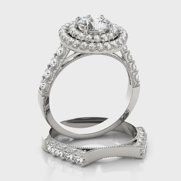 Engagement Rings Halo Round - TN50424-E