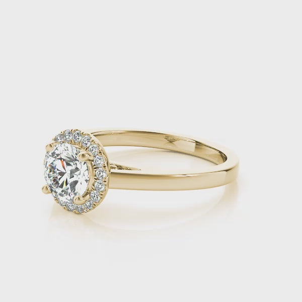 Round Halo Engagement Ring - TN51106-E