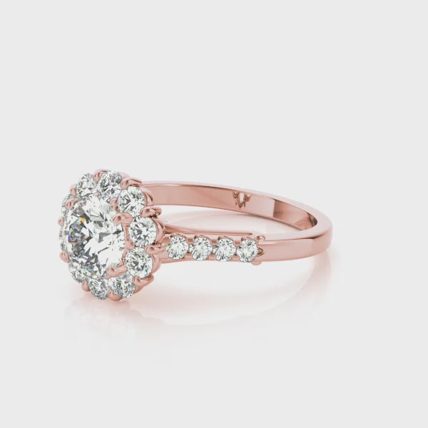 Engagement Rings Halo Round - TN50584-E