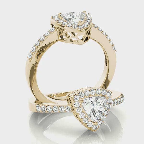 Engagement Rings Halo Pear & Trillion - TN83515
