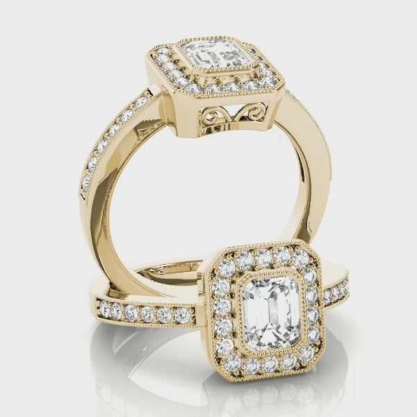 Engagement Rings Halo Emerald - TN83650