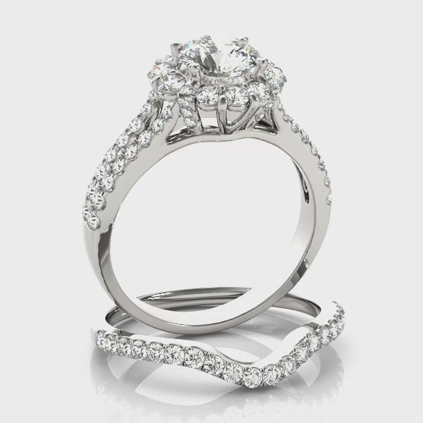 Engagement Rings Halo Round - TN50594-E