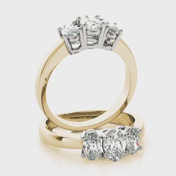 Engagement Rings 3 Stone Oval - TN81979