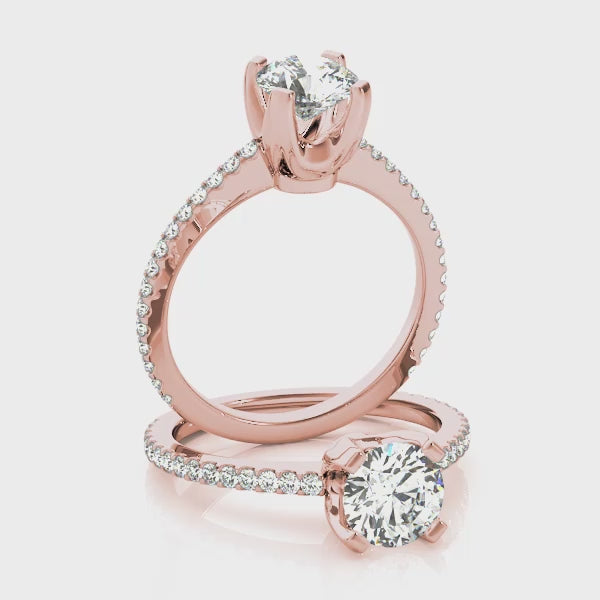 Engagement Rings Single Row Prong Set - TN50502
