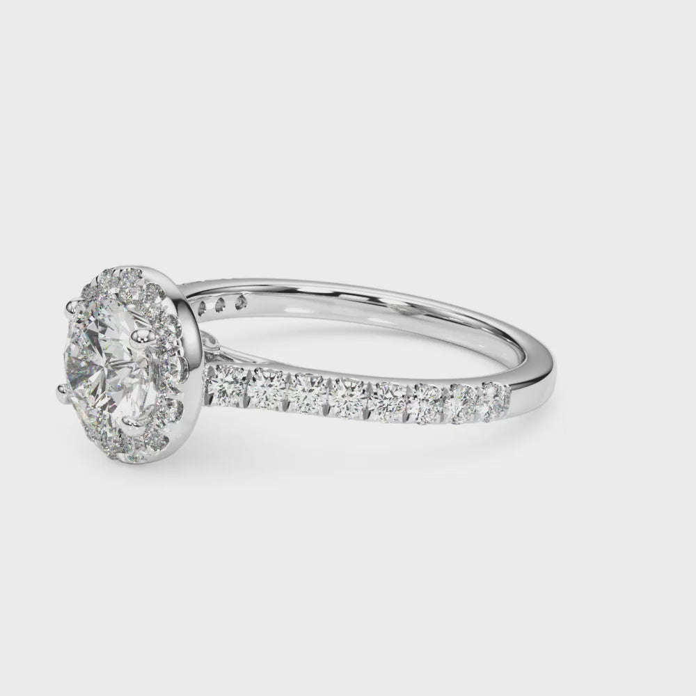 Engagement Rings Halo Round - TN50891-E