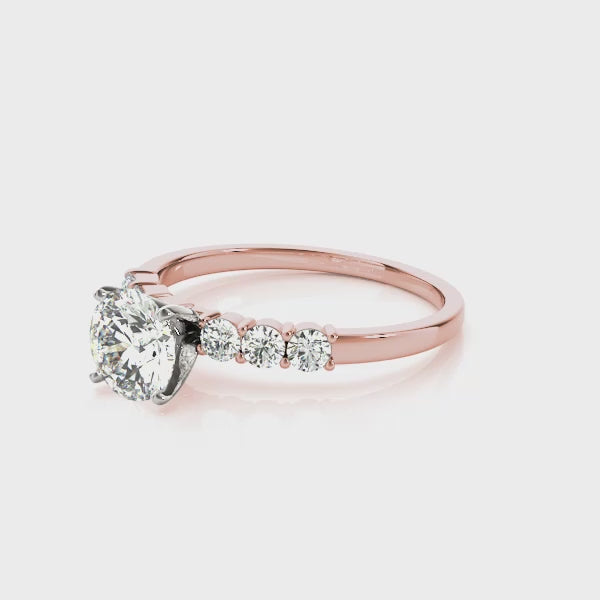 Single Row Engagement Ring - TN51097-E