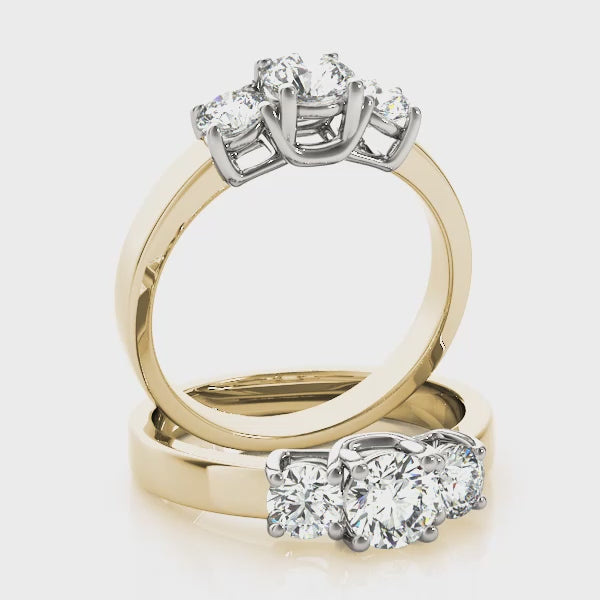Engagement Rings 3 Stone Round - TN82391