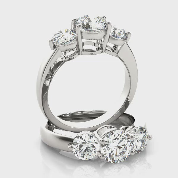 Engagement Rings 3 Stone Round - TN82950