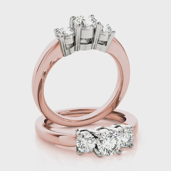 Engagement Rings 3 Stone Round - TN81881