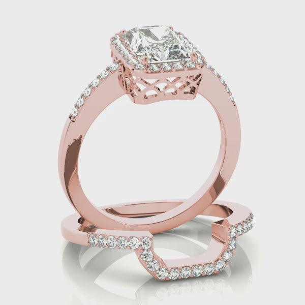 Engagement Rings Halo Emerald - TN83495