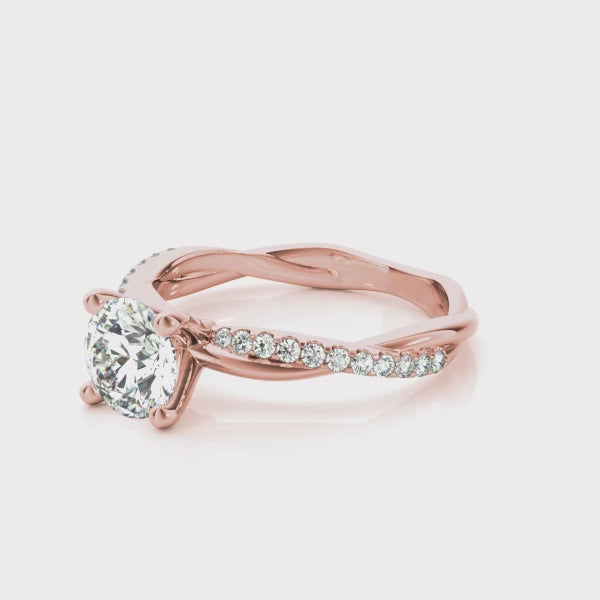 Twisted Dia Shank Engagement Ring - TN51121-E