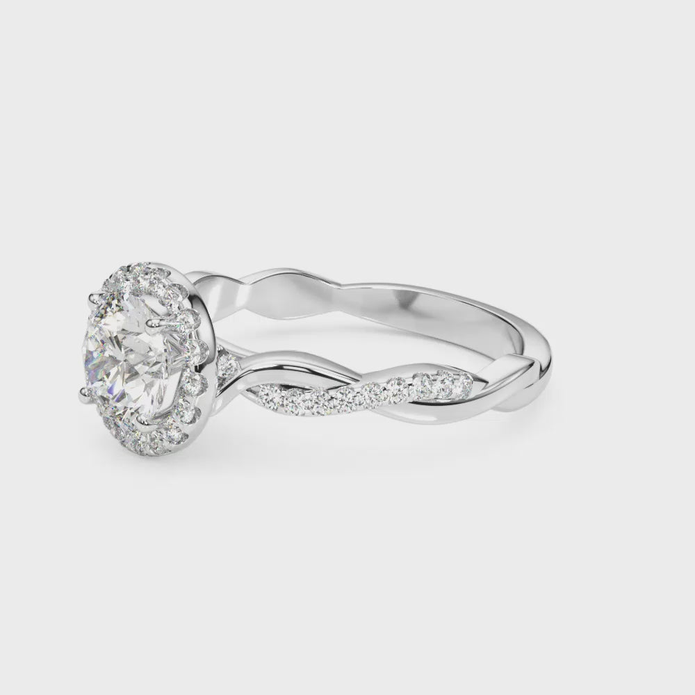 Round Halo With Twisted Shank - TN85137