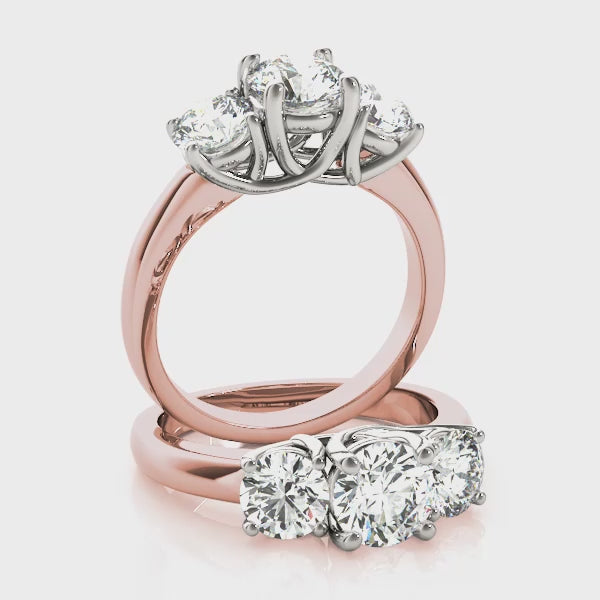 Engagement Rings 3 Stone Round - TN81978