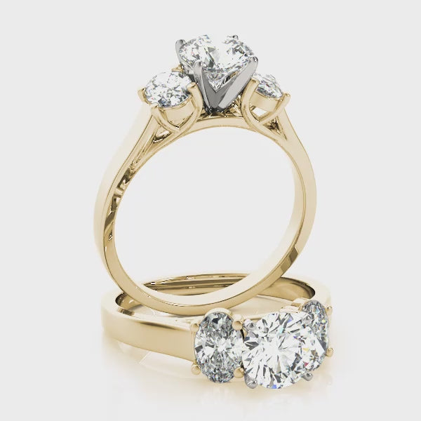 Engagement Rings 3 Stone Oval - TN83439