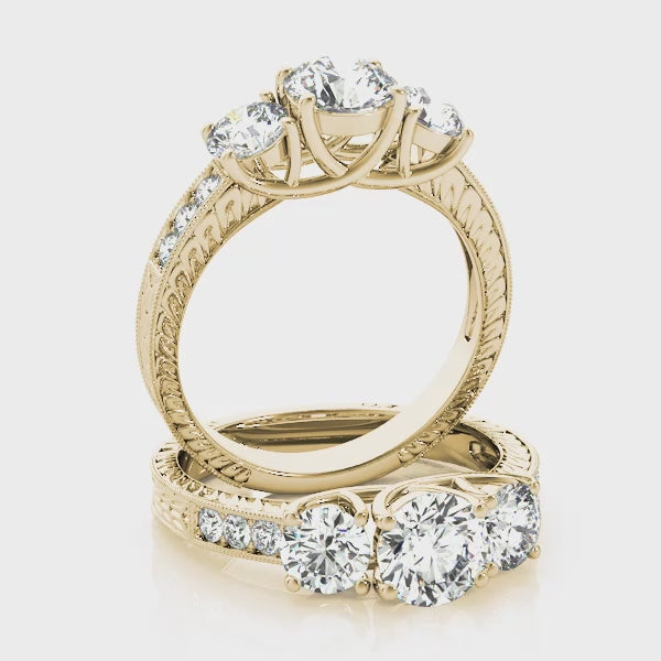Engagement Rings 3 Stone Round - TN82820