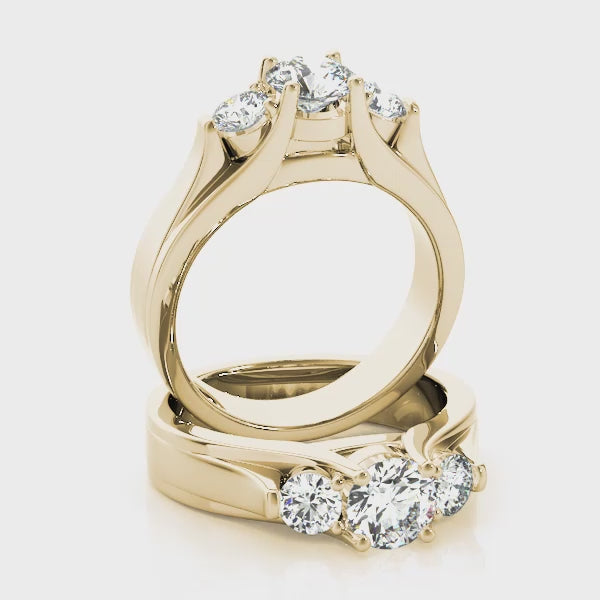 Engagement Rings 3 Stone Round - TN82954