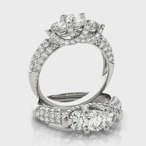 Engagement Rings 3 Stone Round - TN83741