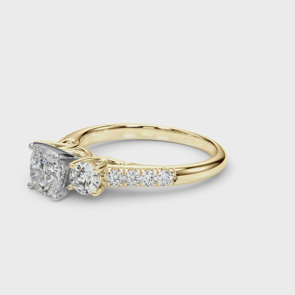 Engagement Rings 3 Stone Round - TN83364