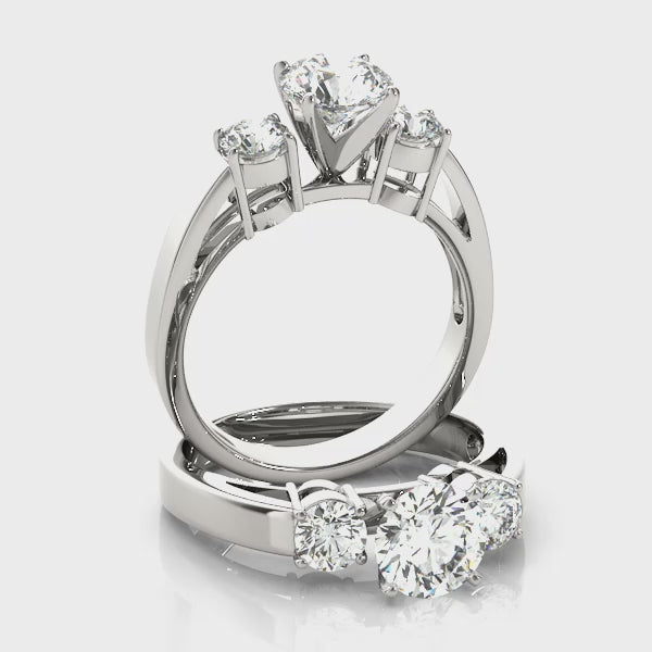 Engagement Rings 3 Stone Round - TN81882