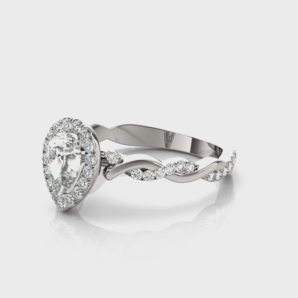 Braided Shank With Pear Halo Head - TN51087-E