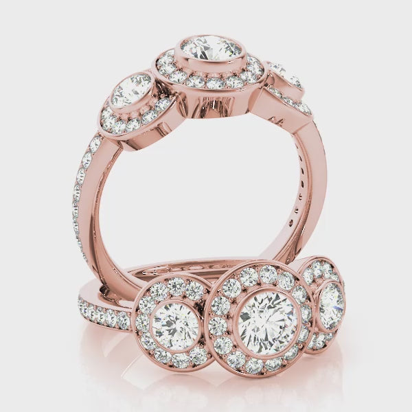 Engagement Rings 3 Stone Round - TN83341