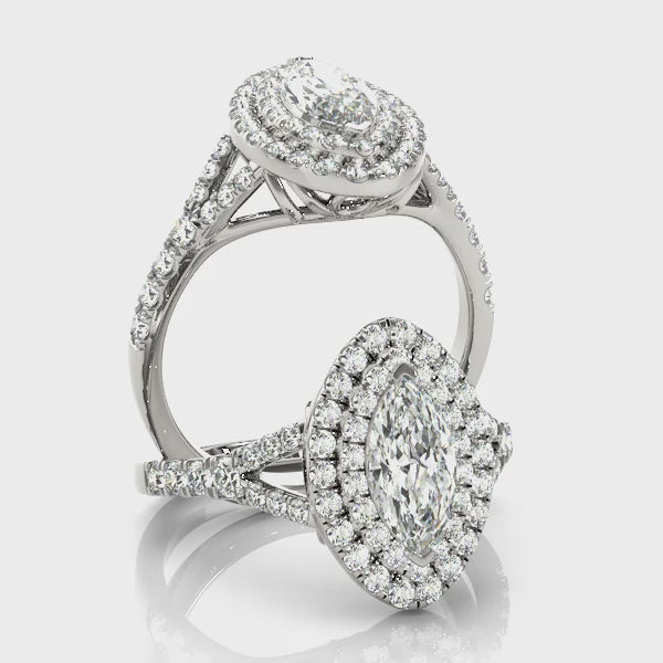 Marquise Halo Engagement Ring - TN50949-E