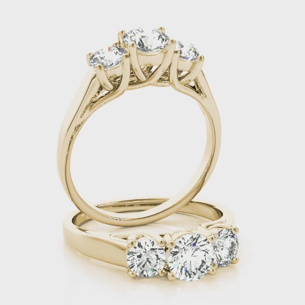 Engagement Rings 3 Stone Round - TN82949