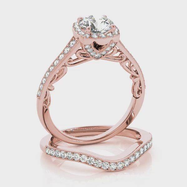 Engagement Rings Halo Round - TN50854-E