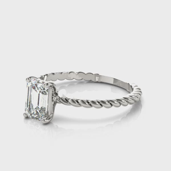 Twisted Shank Emerald Cut Center - TN51143-E