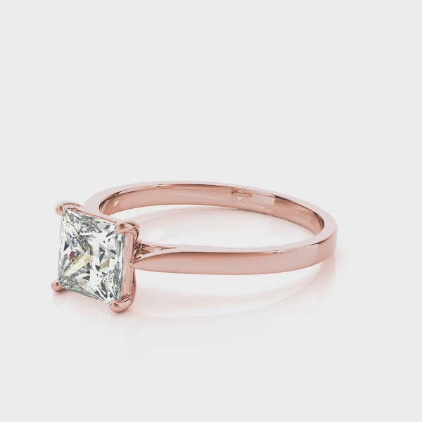 Princess Cut Solitaire Engagement Ring - TN51090-E