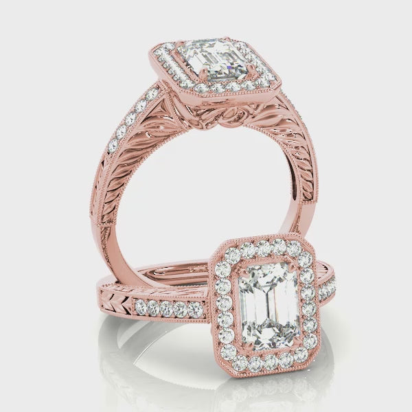Engagement Rings Halo Emerald - TN84511