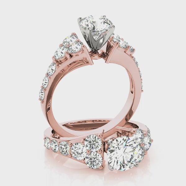 Engagement Rings Cluster Sides - TN50377-E
