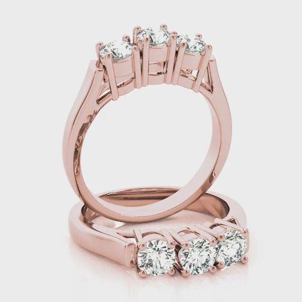 Engagement Rings 3 Stone Round - TN81977