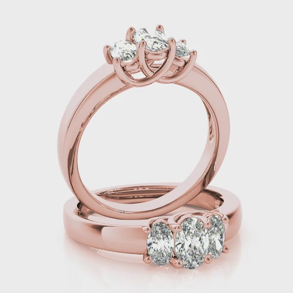 Engagement Rings 3 Stone Oval - TN81985