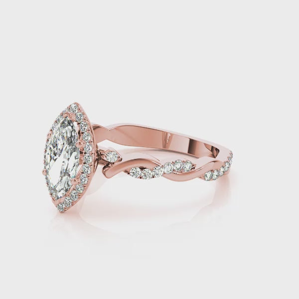 Braided Shank With Marquise Halo Head - TN51085-E