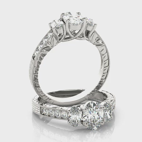 Engagement Rings 3 Stone Oval - TN82818